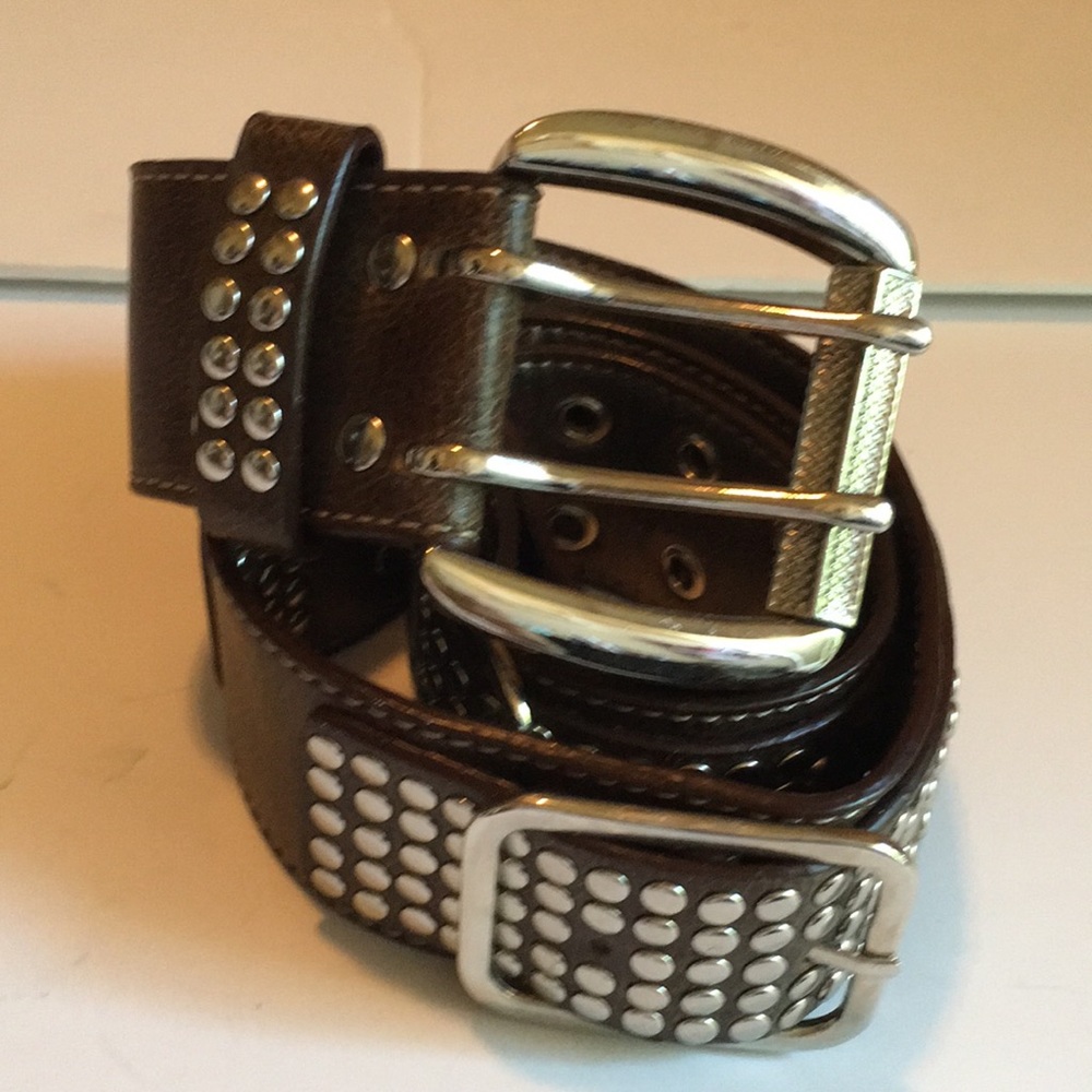 Kathy Van Zeeland Studded Belt - brown